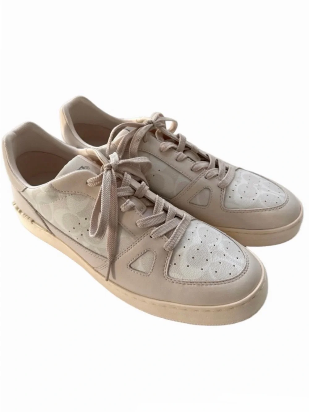 Coach Clip Court Sneaker Men's Size 12D Signature Chalk Casual C8965 EUC
